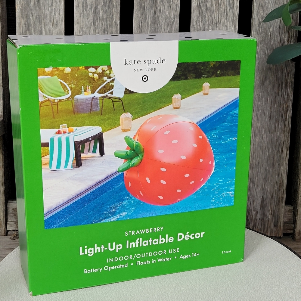 Kate Spade Strawberry Light-Up Inflatable Décor - Red and Green